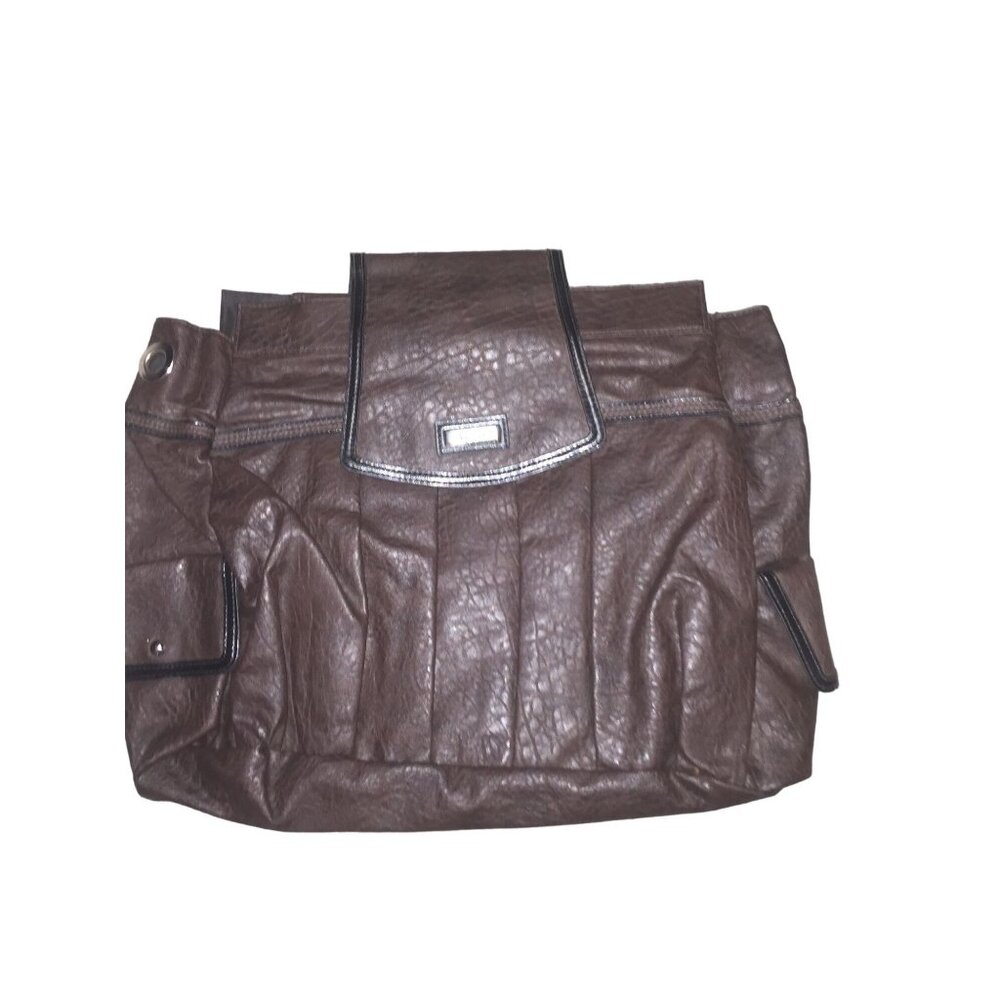 Miche-Katheryn Brown Faux Leather Handbag/ Shell With Multiple Pockets